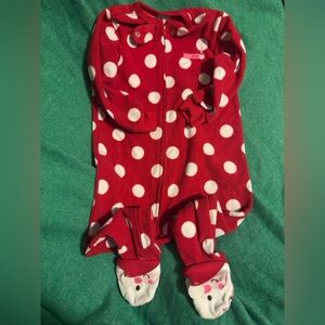 Carter's Red and White Polka Dot Footie Pajamas size 18 months